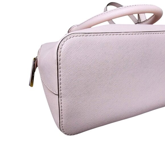 Michael Kors Jet Set Travel Medium Saffiano Pink Leather Dome Crossbody Bag COA - Picture 11 of 16